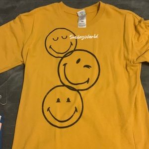 Yellowish Orange Oversized Smiley World T-Shirt